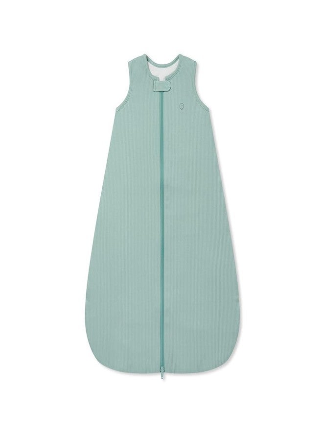 MORI Baby Unisex Sleep Sack in Ribbed Mint with Zip Up Front - 1.5 TOG Sleeping Bag for Toddler Boys & Girls - 0-6 Months
