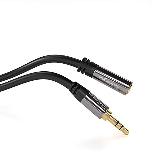 KabelDirekt – 10ft – Headphone Extension Lead Cable, 3.5mm connectors (aux Audio Cable, Male Jack Plug/Female Jack, Practically Break-Proof Metal casing, Perfect for Headphones, Black) - Image 3