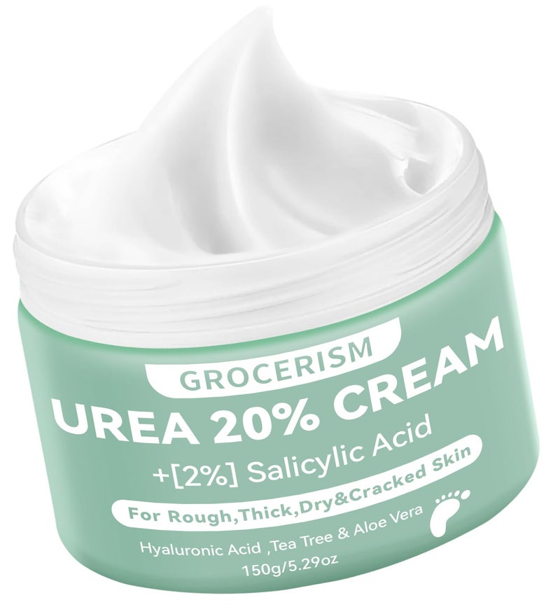 Urea Cream 20 Percent For Feet Plus 2 Salicylic Acid 150g  Foot Cream and Hand Cream Maximum Strength with Hyaluronic Acid Tea Tree and Aloe Vera for Deep Moisturizes