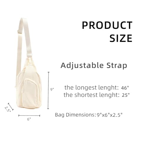 VAKAER Small Sling Bag for Women, Small Crossbody Bags with Adjustable Strap,Lightweight Casual Daypack Backpacks for Travel Hiking (Ivory) - Image 2