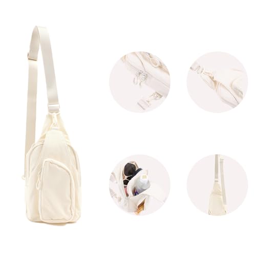 VAKAER Small Sling Bag for Women, Small Crossbody Bags with Adjustable Strap,Lightweight Casual Daypack Backpacks for Travel Hiking (Ivory) - Image 4