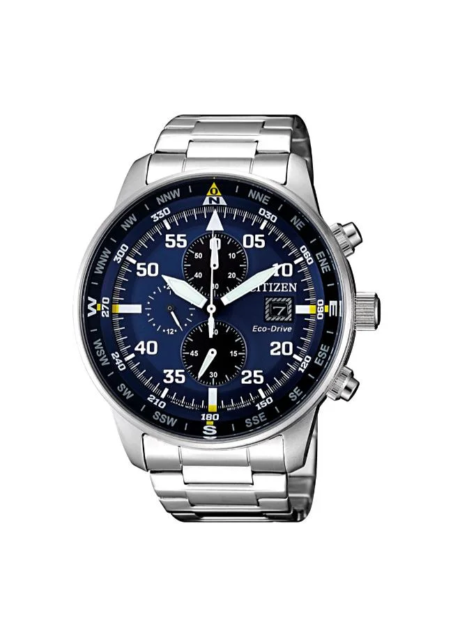 سيتيزن ساعة كرونوغراف CA0690-88L للرجال بسوار ستانلس ستيل بتقنية Eco-Drive - 44 مم