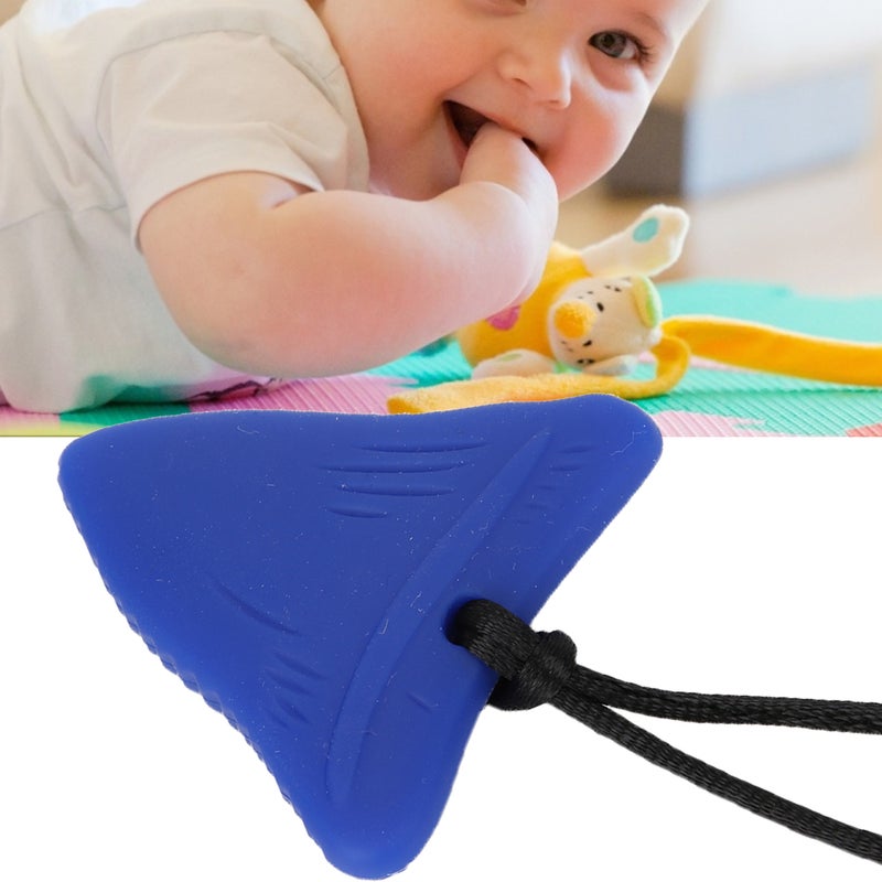 Silicone Teething Necklace Baby Chew Necklace Toy Autistic Children Teether Pendant NecklaceBlue - Image 4