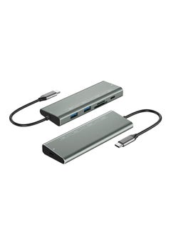 NIBEMINENT Type-C Hub USB-C To 2x USB 3.0 TF/SD Slot PD Adapter Coverter Grey  - Image 1