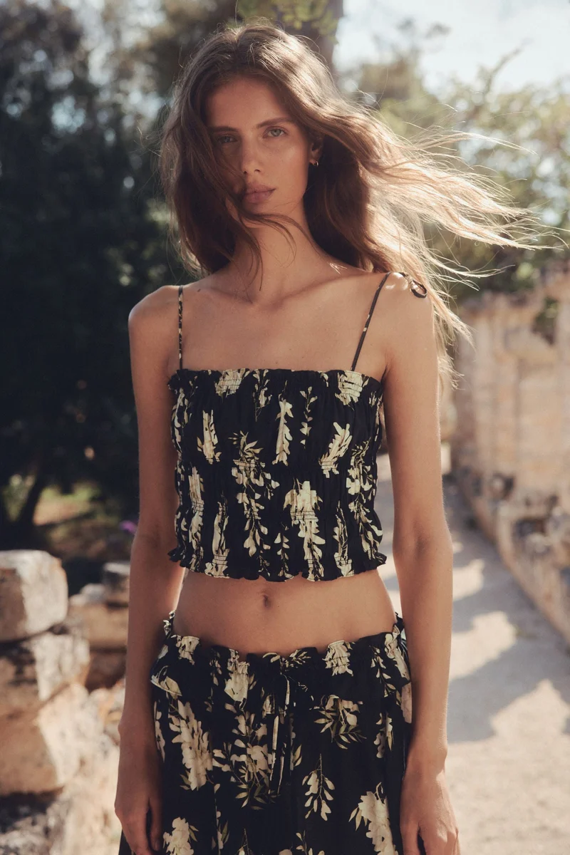 H&M Frill-trimmed maxi skirt