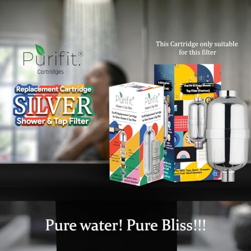 Purifit Replacement Cartridge for Silver Shower & Tap Filter | Reduce Chlorine | Hardwater | Limescale | Hair Fall | Skin Issues | White Colour | 1Pcs - Image 2