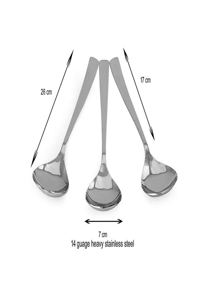 JGS Stainless Steel Extra Large Deep and Heavy Service Dining Table Spoon Set for Kitchen (Pack of 3) - Image 3