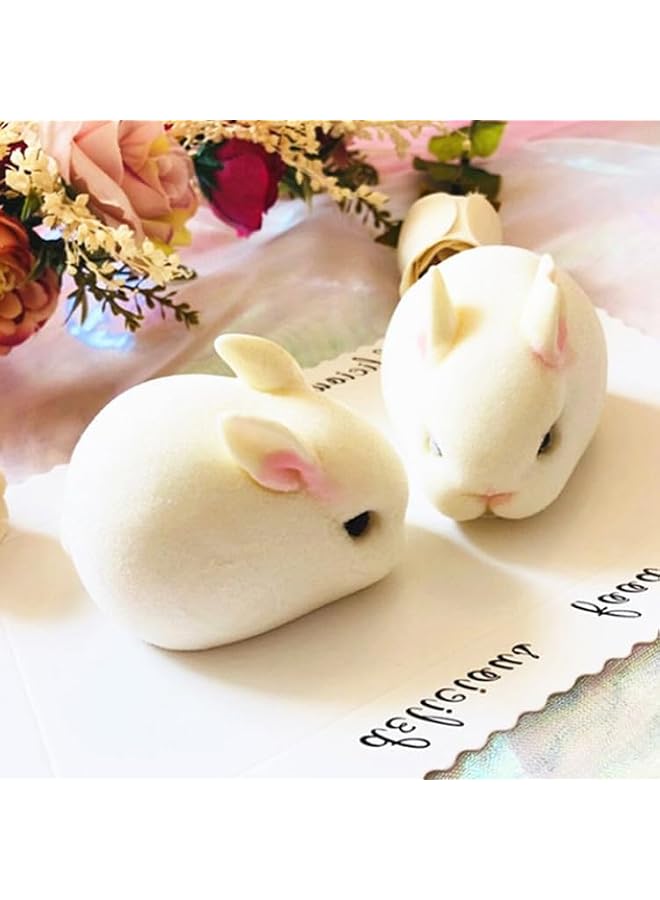 S-TOP 6 Even Silicone Rabbit Bunny Mousse Cake Mold 3D Animal Modeling Candy Molds DIY Cake Decorative Baking Tools for Chocolate, Soap, jello, Candy, Fondant, Crayon, Lotion Bar French Dessert Cake Topper - Image 4