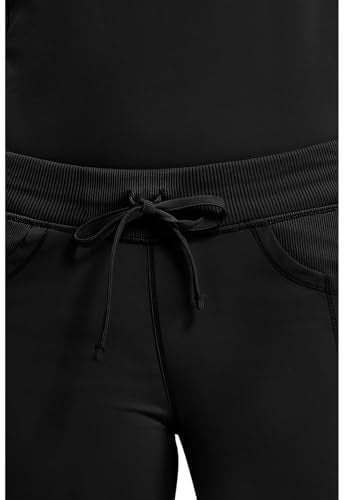 Cherokee Infinity Straight Leg Drawstring Women Scrub Pants 360 Stretch with 4 Pockets 1123AP, XL Petite, Black - Image 4