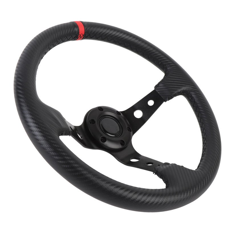 14 Inch Racing Steering Wheel Universal Deep Dish Design - Premium PU Leather Grip with Aluminum Frame - Sport Drifting Steering Wheel for Racing Car - Image 4