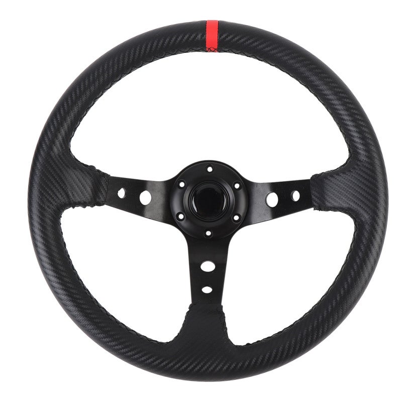 14 Inch Racing Steering Wheel Universal Deep Dish Design - Premium PU Leather Grip with Aluminum Frame - Sport Drifting Steering Wheel for Racing Car - Image 2