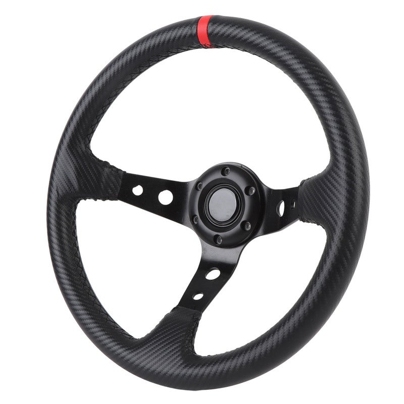 14 Inch Racing Steering Wheel Universal Deep Dish Design - Premium PU Leather Grip with Aluminum Frame - Sport Drifting Steering Wheel for Racing Car - Image 3