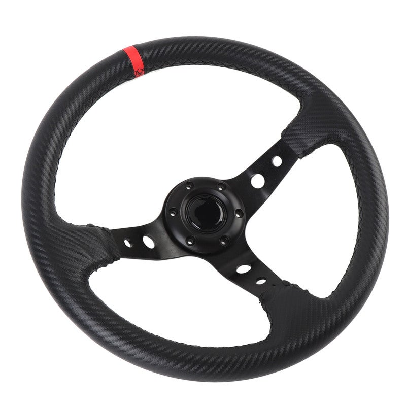 14 Inch Racing Steering Wheel Universal Deep Dish Design - Premium PU Leather Grip with Aluminum Frame - Sport Drifting Steering Wheel for Racing Car - Image 5