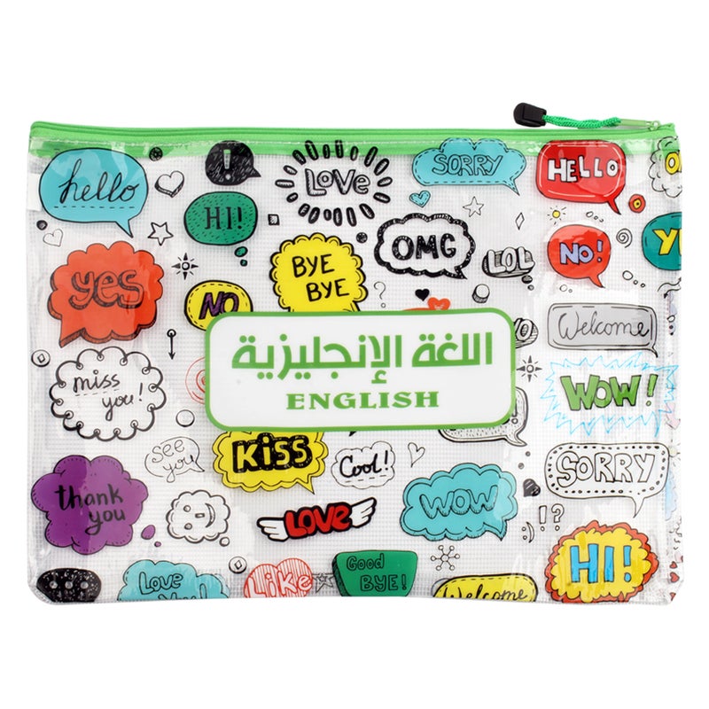 Simba English Subject Zipper Folder 350 Micron B4 Model 6635EB