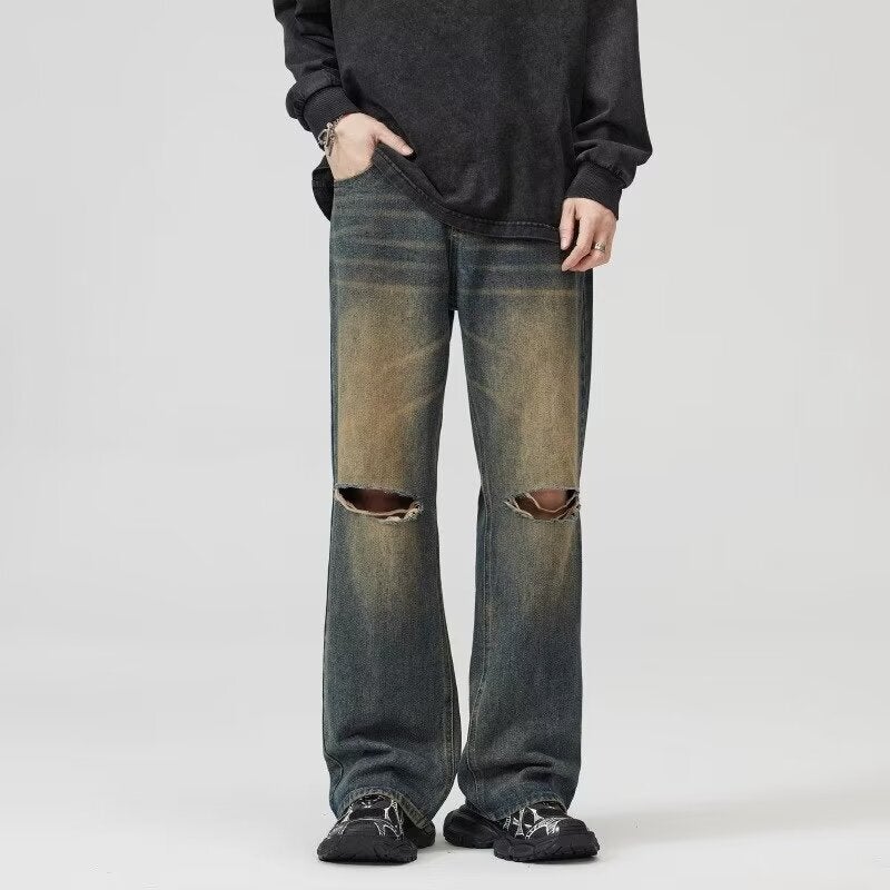 Unisex Classic Denim Jeans Loose Fit Daily Outdoor Wear - Image 3