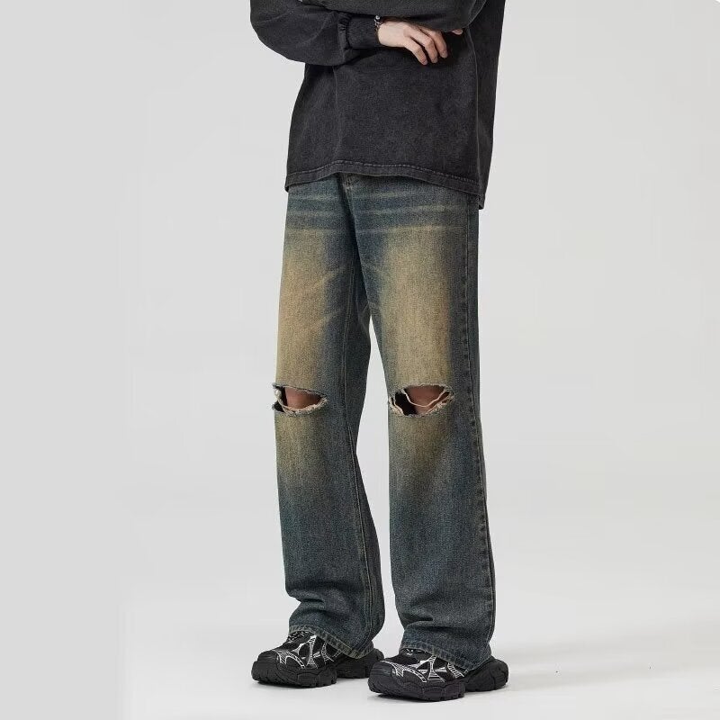 Unisex Classic Denim Jeans Loose Fit Daily Outdoor Wear - Image 2
