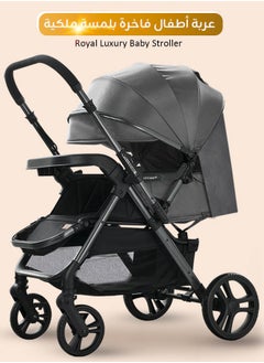 Aurlar Luxury Extra-Large Baby Stroller – High-View, Reversible, Quick Fold, UPF 50+ Canopy, 70KG Load (Premium Grey)  - Image 1