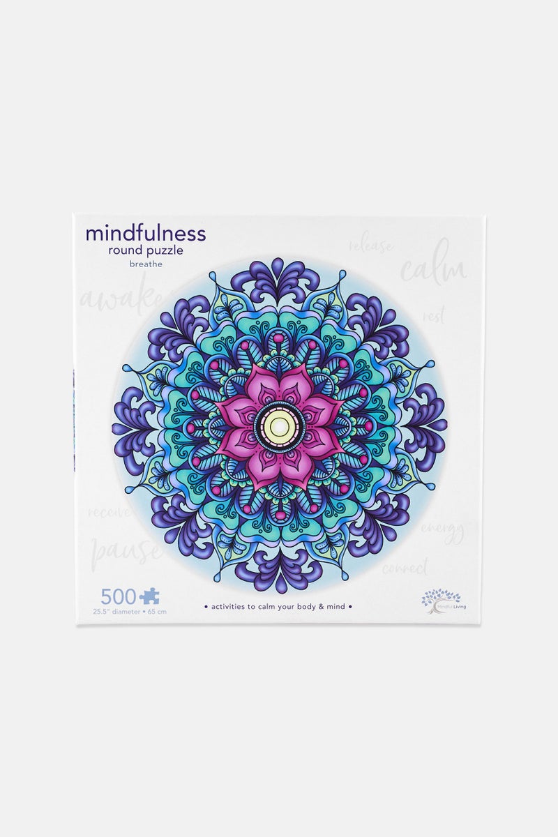 Ambassador Mindful Living Mandala 500 Pcs Breathe Round Puzzle - Image 1