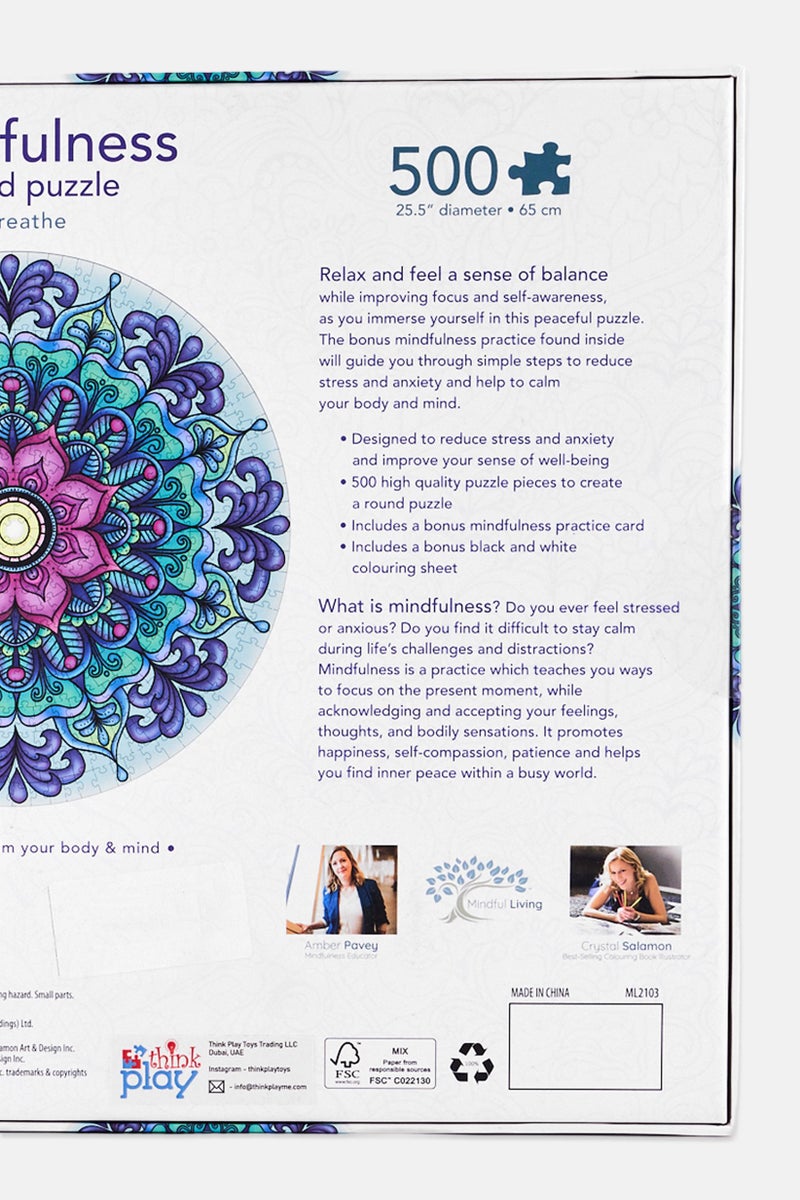 Ambassador Mindful Living Mandala 500 Pcs Breathe Round Puzzle - Image 5