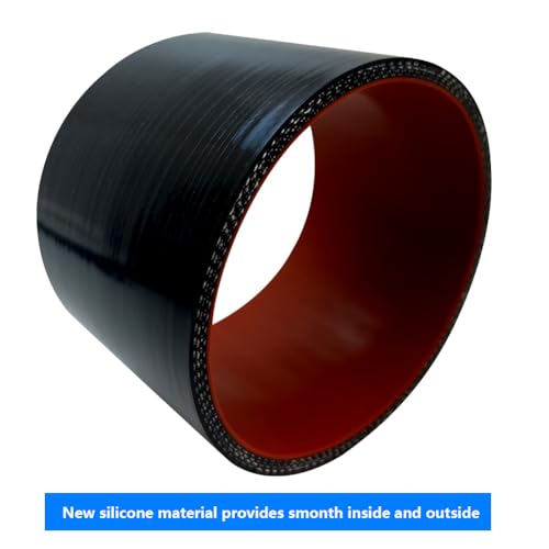 KDP 2.75" ID Straight Silicone Hose Coupler with 2 SS304 Worm Clamps, High Temp 4-Ply Reinforced 5MM Wall 3.0" Length(Qty 1) For Pipes Connecting Black - Image 3