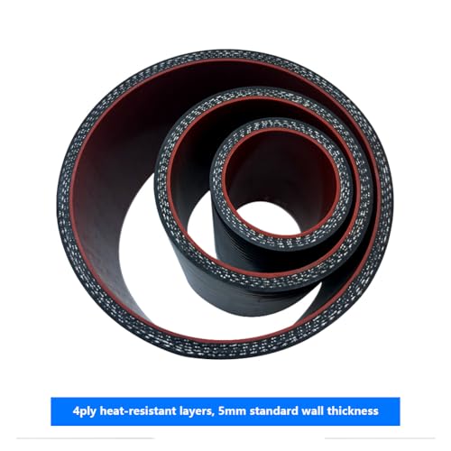 KDP 2.75" ID Straight Silicone Hose Coupler with 2 SS304 Worm Clamps, High Temp 4-Ply Reinforced 5MM Wall 3.0" Length(Qty 1) For Pipes Connecting Black - Image 4