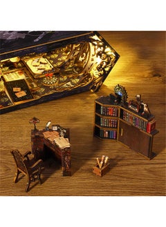 Flever Dollhouse Diy Book Nook Miniature Kit Bookshelf Insert Decor 3D Wooden Puzzle Booknook Miniature Kit For Creative Ssembled Bookends (Detective Famous Agency)  - Image 3