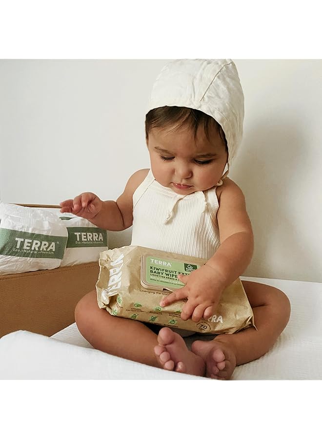 Terra Bamboo Baby WipesKiwifruit Extract 99.5% Pure New Zealand Water 100% Biodegradable Bamboo Fiber 0% Plastic Unscented Baby Wipes For Sensitive Skin 1 Pack Of 70 Wipes - Image 5