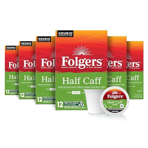 Folgers Half-Caff Medium Roast Coffee, 72 Keurig K-Cup Pods - Image 1