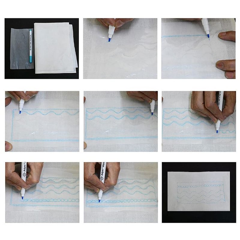 Embroiderymaterial Beginners Kit 3 Size Hoops with 50 Cotton Threads Sewing Needle Packet 2 pcs of Color Fabric, Head Pin Packet,4 Styles Pinned Design, Tracing Pen,Inch Tape & Cutter, Multicolor - Image 5