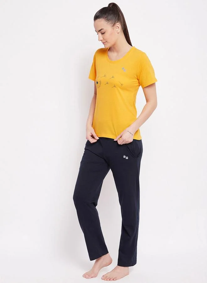 Take Two Graphic Print Cotton T-Shirt and Pyjama Set By Lazzycat