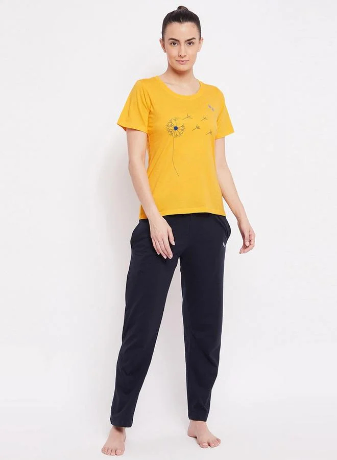 Take Two Graphic Print Cotton T-Shirt and Pyjama Set By Lazzycat