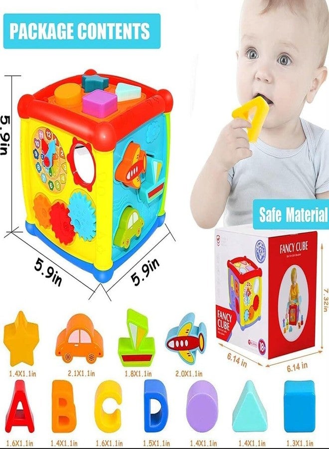 LONGMIRE Plastic Baby and Toddler Baby First's Block Shape Sorter Colors ABCD Shape Toys for 1 Year Old Girl (Multi Color) (Fancy Cube) - Image 3