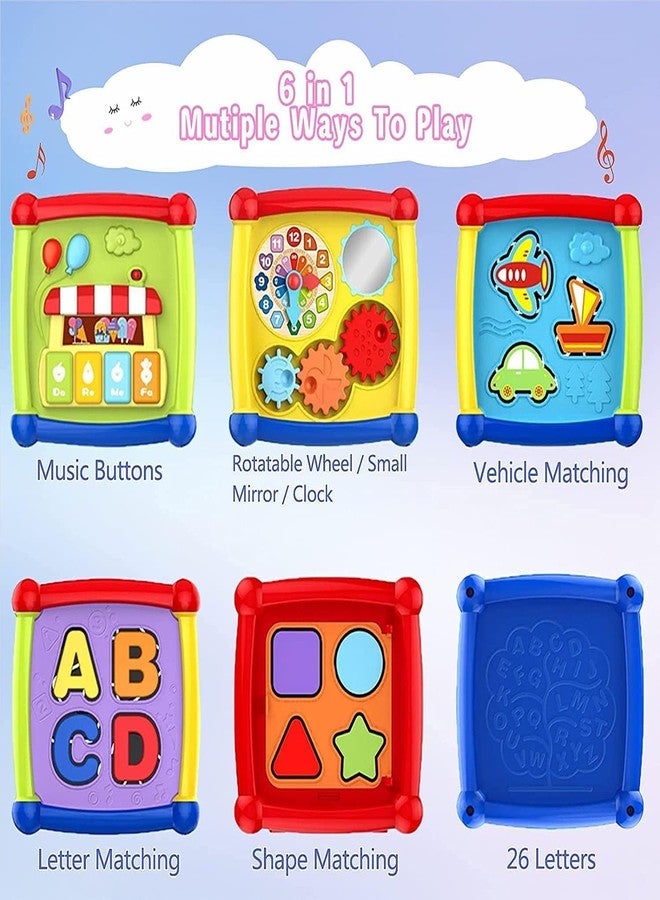 LONGMIRE Plastic Baby and Toddler Baby First's Block Shape Sorter Colors ABCD Shape Toys for 1 Year Old Girl (Multi Color) (Fancy Cube) - Image 2