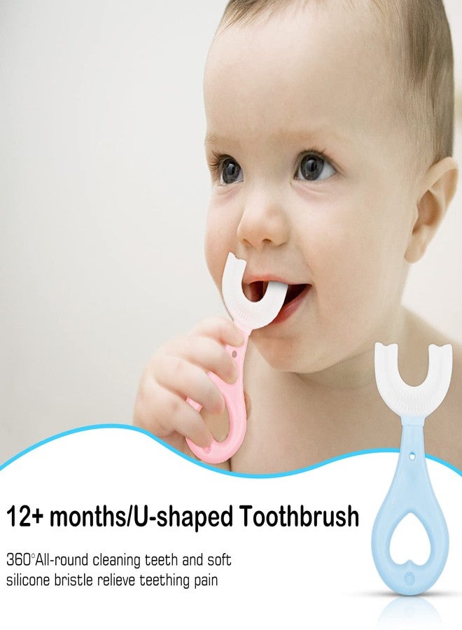 Frerdui 6 in 1 Baby Training Toothbrush Set - Infant to Toddler Toothbrush Oral Care Silicone Toothbrush for Baby - Food Grade Silicone,Extra Soft Bristles,Perfect for 6+,12+,24+ Months - Image 4