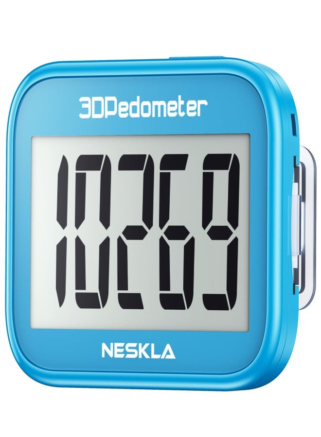 NESKLA 3D Pedometer for Walking, Simple Step Counter with Large Digital Display, Step Tracker with Removable Clip Lanyard, Accurately Track Steps for Men Women Kids Adults Seniors - Image 1