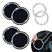 EKUWU Bling Car Cup Holder Coaster AntiSlip Rhinestone Cup Holder Insert 4 Pack with Push Start Button Cover Button Ring 2 Pack Shiny Diamond Car Interior Accessories for Women Black - Image 2