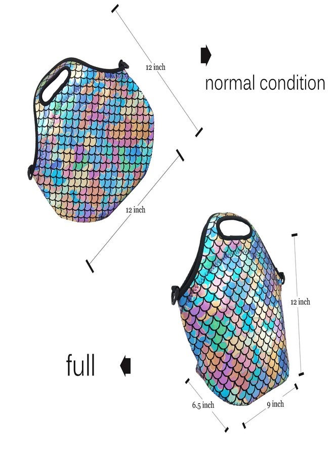 YOUDA Insulated Lunch Bag Neoprene Shoulder Lunch Tote Boxes Bags for Women Men Work Office Outdoor Picnic Travel (Colorful) - Image 3