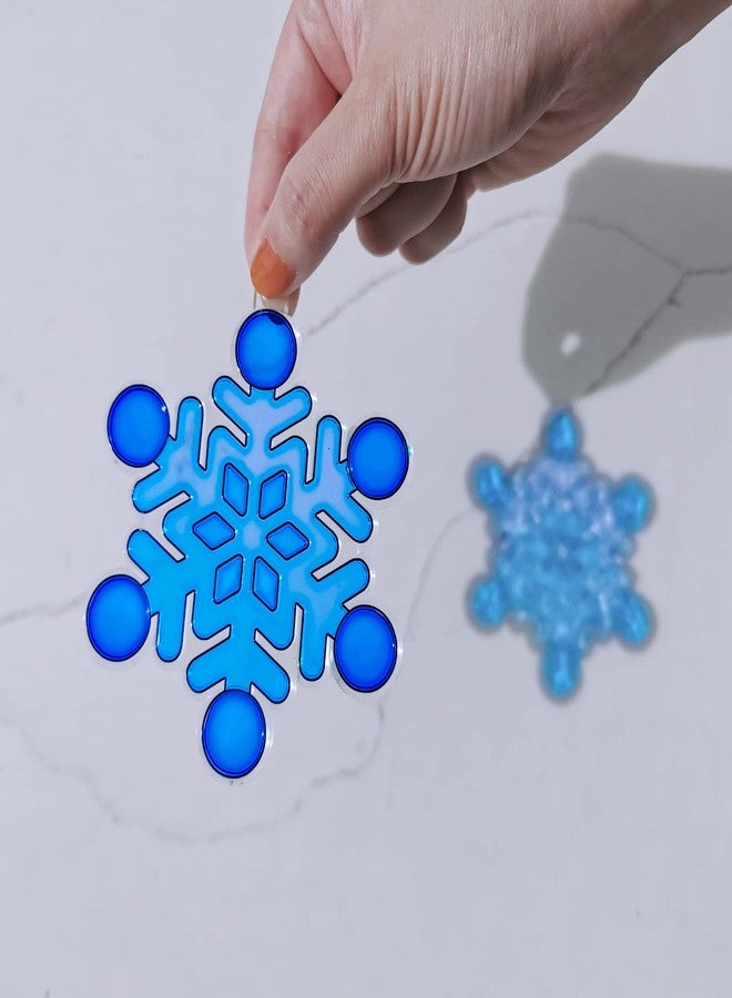 Winlyn 24 Sets Snowflake Suncatchers Ornaments Decorations DIY Window Paint Art Suncatchers Christmas Craft Kits Hanging Snowflake Sun Catchers for Kids Christmas Winter Home Classroom Party Activity - Image 4