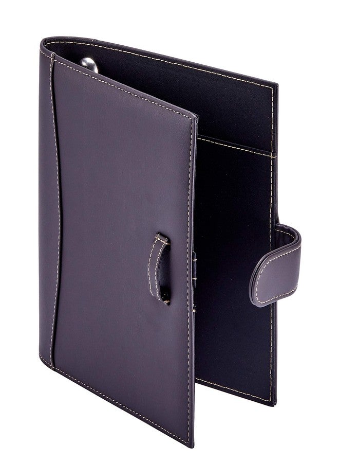 It's Academic Mini Executive Leather Portfolio Folder, 1" Ring Binder and 250-Sheet Capacity, Note Pads, and 5.5" x 8.5" Documents, 2 Pen Loops, Dark Brown Faux Leather (98295 - Image 1
