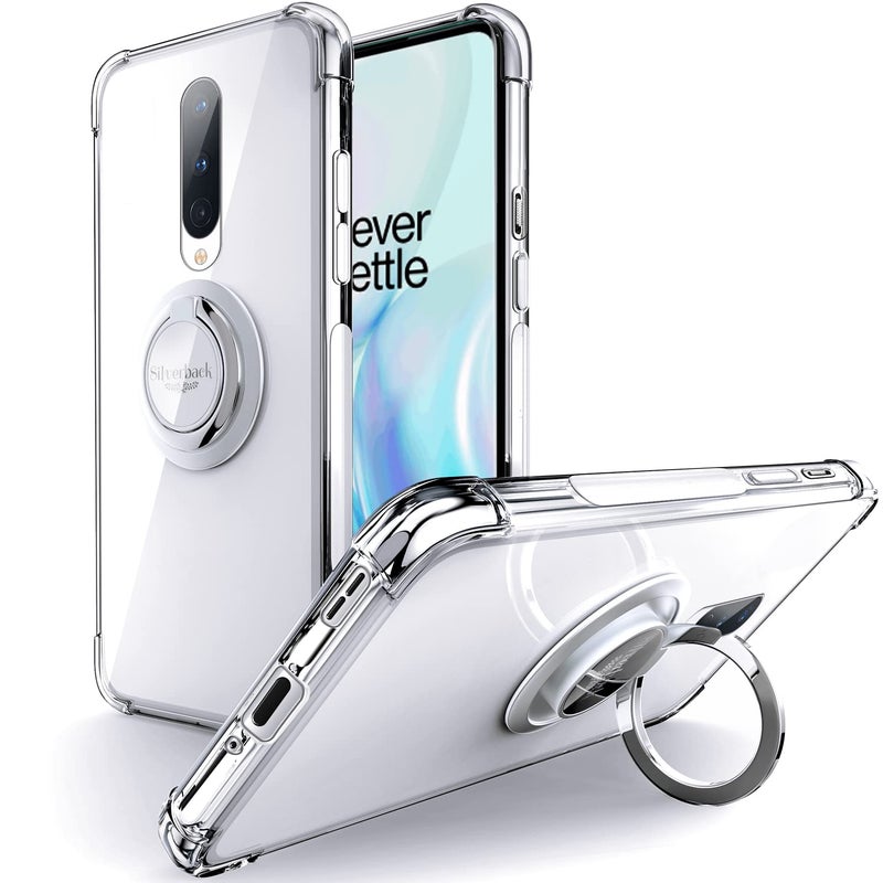 Silverback for OnePlus 8 Case Clear with Ring Kickstand, Protective Soft TPU Shock -Absorbing Bumper Shockproof Phone Case for OnePlus 8 -Clear [NOT Compatible with Verizon UW Version] - Image 1