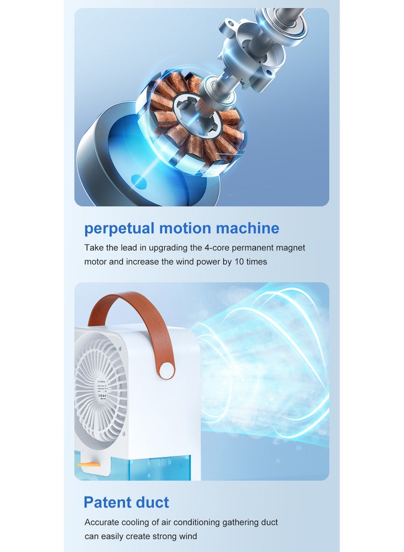 إيفرين مروحة تكييف هواء مع شاشة رقمية مدمجة مروحة محمولة USB سطح المكتب مع رش ماء لتبريد (أبيض مع تحكم صوتي) - Image 4