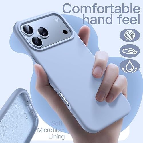 SBMS Silicone Case for iPhone 17 Pro 6.3-Inch, Silky-Soft Touch Full-Body Protective Phone Case, Shockproof Back Cover for iPhone 17 Pro (Sky Blue) - Image 4