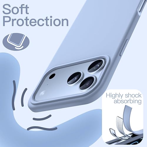 SBMS Silicone Case for iPhone 17 Pro 6.3-Inch, Silky-Soft Touch Full-Body Protective Phone Case, Shockproof Back Cover for iPhone 17 Pro (Sky Blue) - Image 5