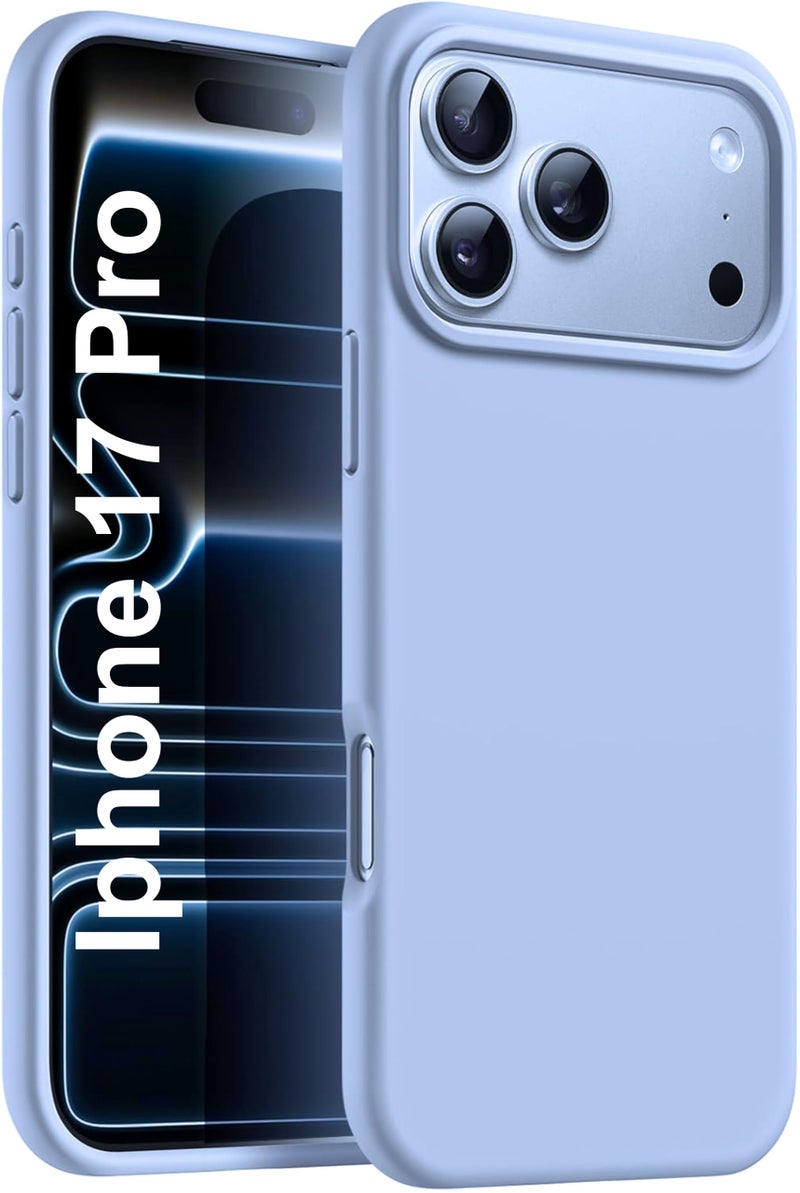 SBMS Silicone Case for iPhone 17 Pro 6.3-Inch, Silky-Soft Touch Full-Body Protective Phone Case, Shockproof Back Cover for iPhone 17 Pro (Sky Blue) - Image 1