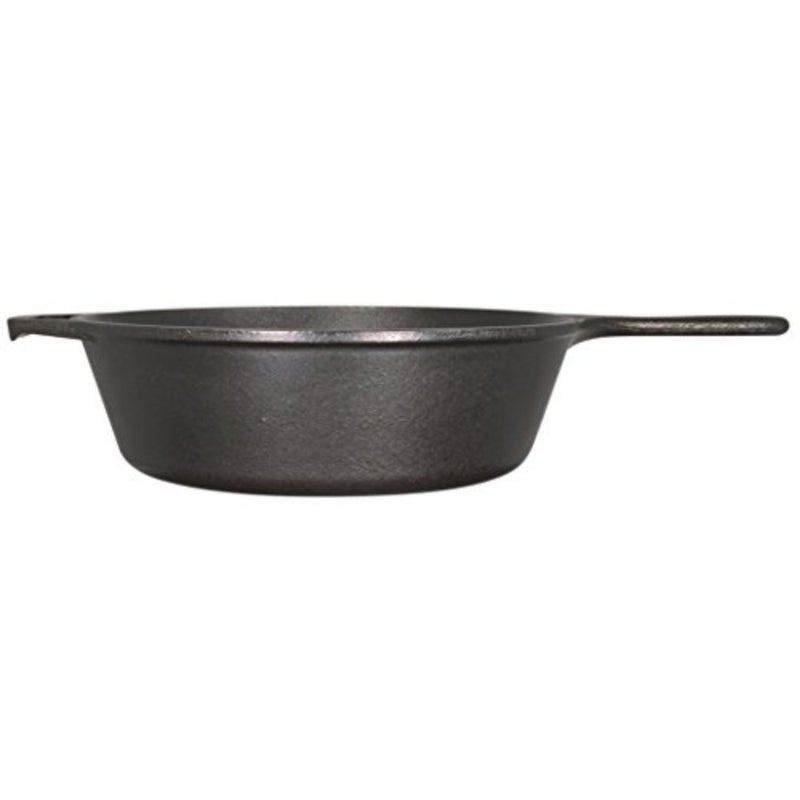 L8DSK3 Cast Iron Deep Skillet, Pre-Seasoned, 10.25-inch Cast Iron Deep Skillet with Signature and Assist Handle, for Use in the Oven, on the Stove, Grill or Campfire - Image 2