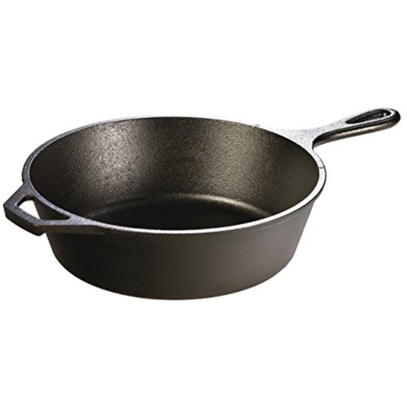 L8DSK3 Cast Iron Deep Skillet, Pre-Seasoned, 10.25-inch Cast Iron Deep Skillet with Signature and Assist Handle, for Use in the Oven, on the Stove, Grill or Campfire - Image 1