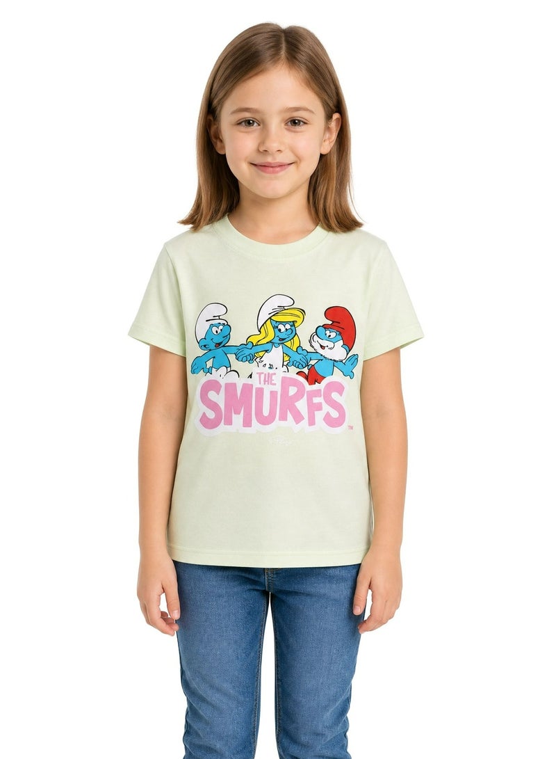 The Smurfs Girls’ Graphic T-Shirt Pack of 3– Smurfette Short-Sleeve Crew-Neck Cartoon Casual Top - Image 4