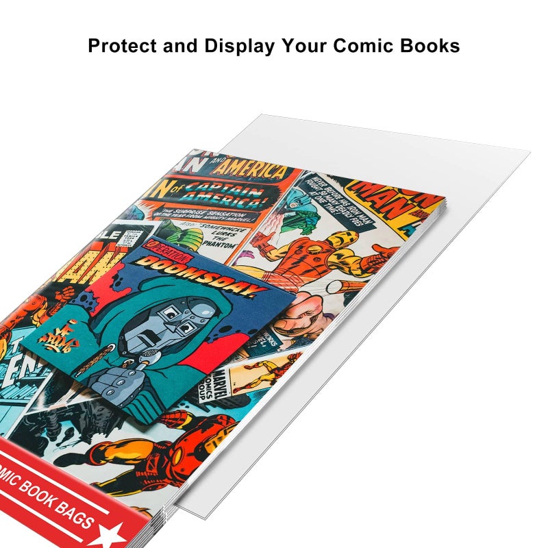 belifun 100ct Current Comic Bags and Boards - Reusable Boards, Bags 1 1/2" Flap, Clear Protector - Image 5