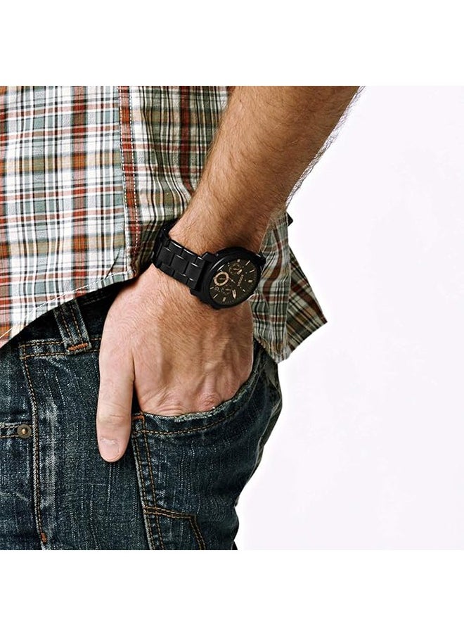 FOSSIL Fossil Men's Watch imported waterproof stainless steel quartz watch with black bracelet model -FS4682  - Image 2