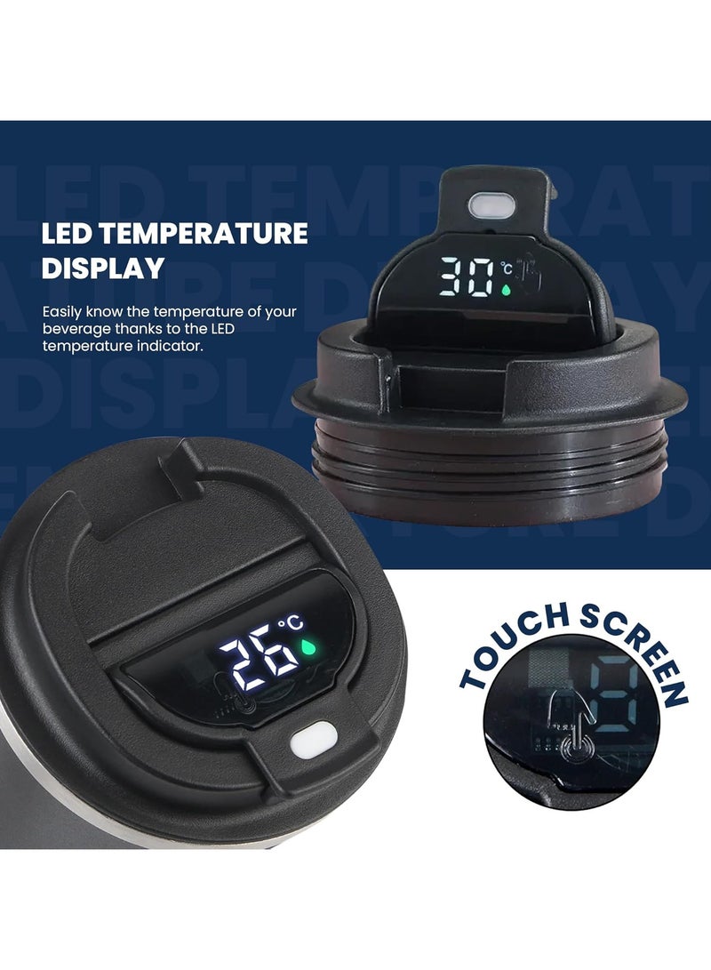 Coffee Intelligent Digital Display 510ml 304 Stainless Steel Coffee Cup Thermal Mug Office Termal Cafe Travel Insulated Bottle,Vacuum Insulated Travel Mug, Leakproof Double Wall Stainless Steel Reusable Coffee Cup with Lid for Hot and Cold Drinks - Image 5